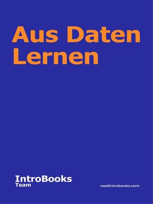cover image of Aus Daten Lernen